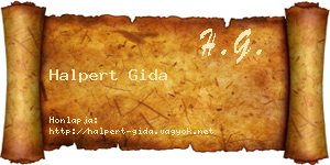 Halpert Gida névjegykártya